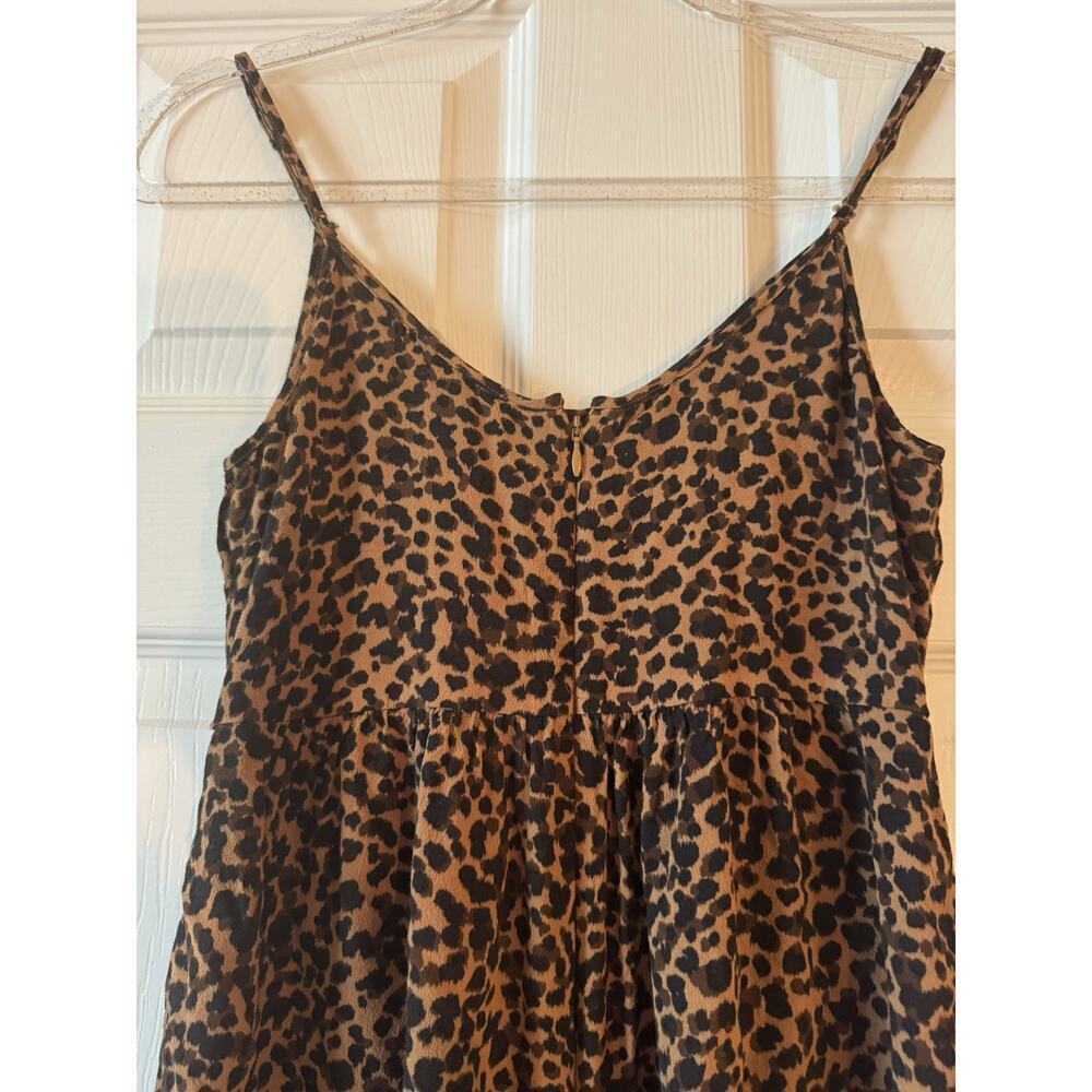 Madewell Wide Leg Jumpsuit "Lucie" Smocked Leopard Print Size 2 - Picture 7 of 10
